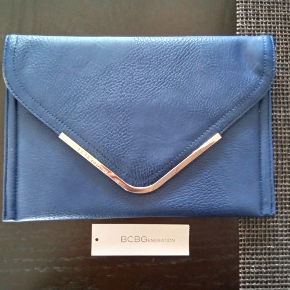 BCBGeneration Deep Blue Envelope Clutch Bag